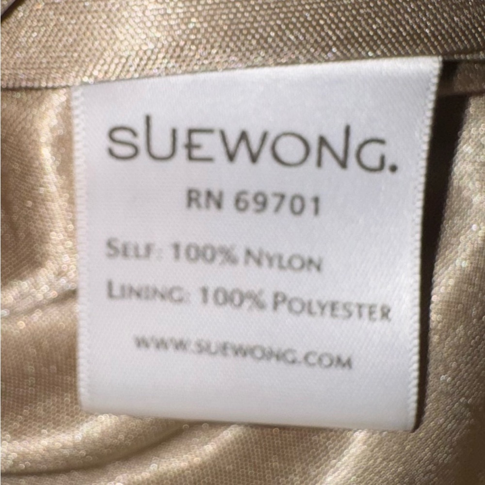 Sue Wong Nocturne Gold Embroidered Sequin Cutout Back Cocktail Dress Size 4 - Picture 13 of 15